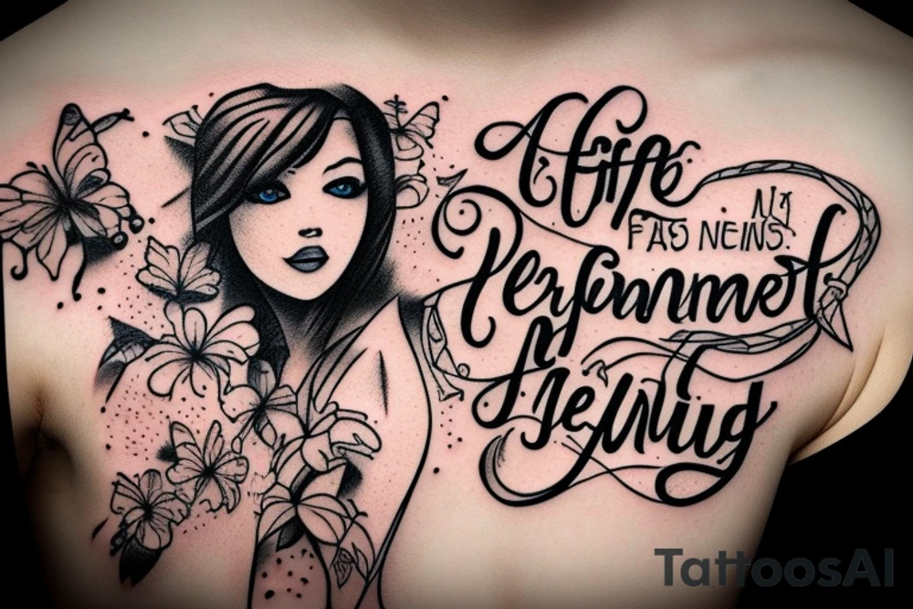 The following quote: "Life is not perfect but some moments are worth living for" tattoo idea