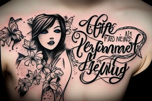 The following quote: "Life is not perfect but some moments are worth living for" tattoo idea