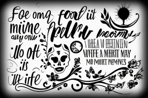 The following quote: "Life is not perfect but some moments are worth living for" tattoo idea