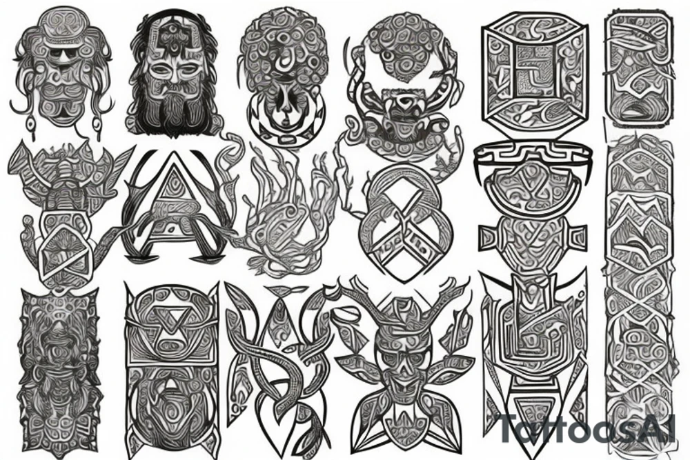 Mayan yggdrasil tattoo idea