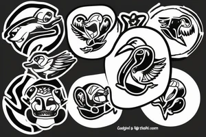 green duck playing football tattoo idea