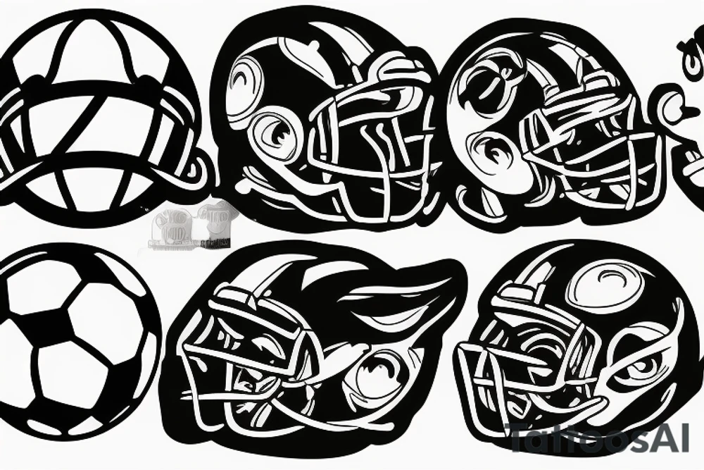 green duck playing football tattoo idea