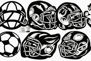 green duck playing football tattoo idea