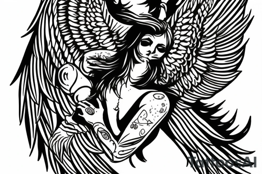 Warrior angel named Gabriel tattoo idea