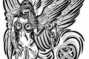 Warrior angel named Gabriel tattoo idea