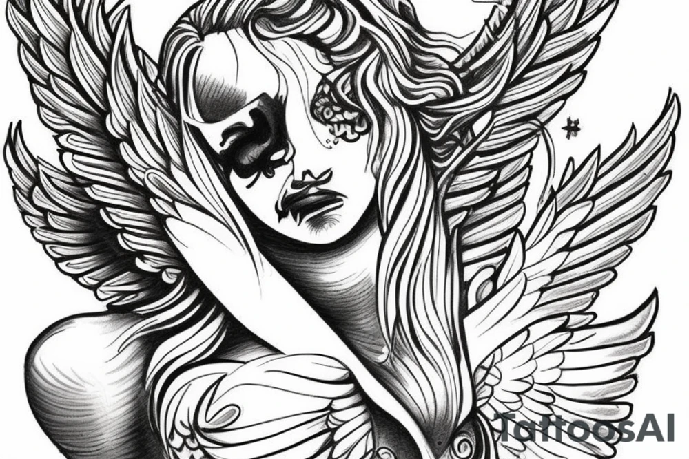 Warrior angel named Gabriel tattoo idea