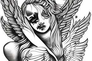 Warrior angel named Gabriel tattoo idea