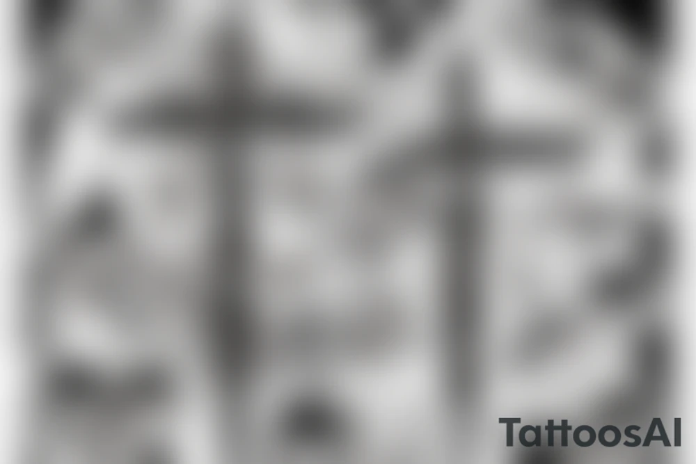 Cross and coffin tattoo idea