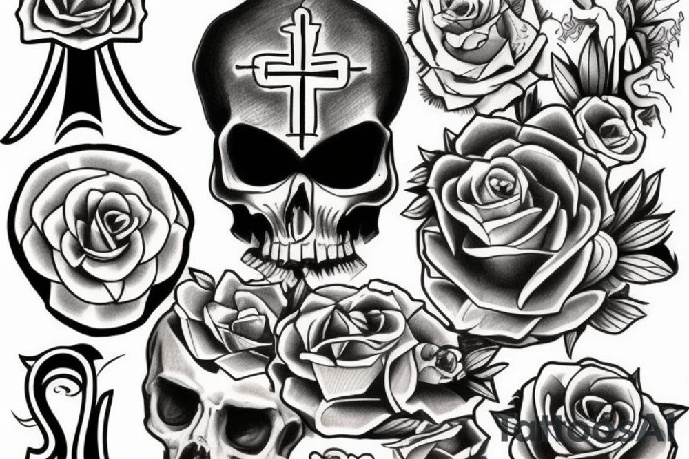 Cross and coffin tattoo idea