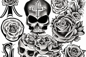 Cross and coffin tattoo idea