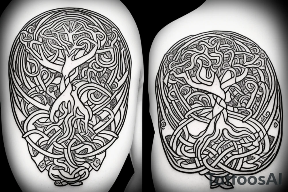 Mayan yggdrasil tattoo idea