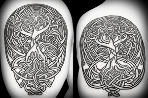 Mayan yggdrasil tattoo idea