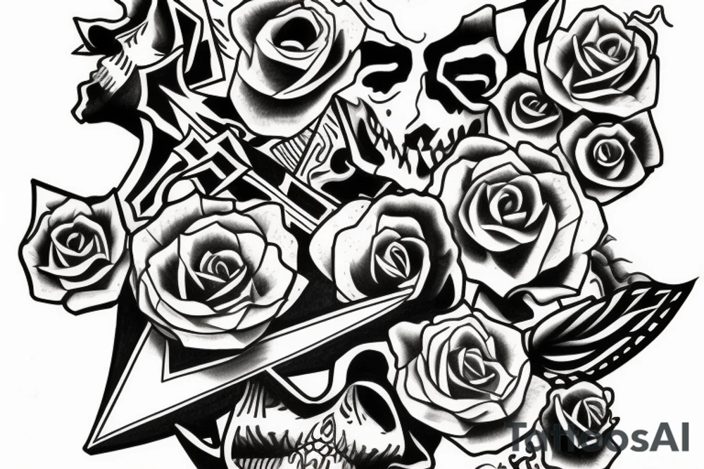 Cross and coffin tattoo idea