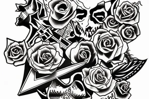 Cross and coffin tattoo idea