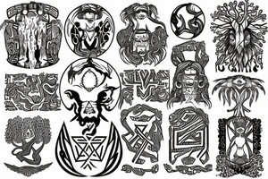 Mayan yggdrasil tattoo idea
