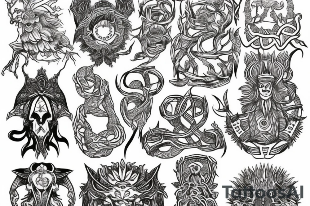 Mayan yggdrasil tattoo idea