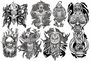 Mayan alien yggdrasil tattoo idea