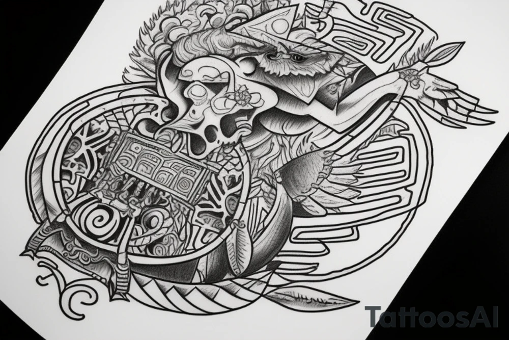 Mayan alchemist yggdrasil tattoo idea