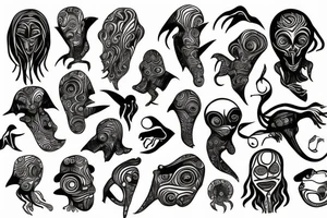 Psychedelic alien tattoo idea