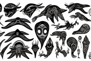 Full body psychedelic alien tattoo idea