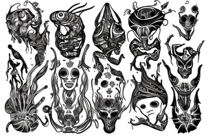 Full body psychedelic alien tattoo idea