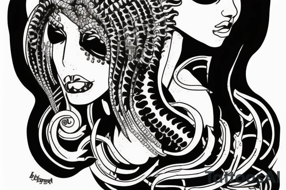 Egyptian alien medusa tattoo idea