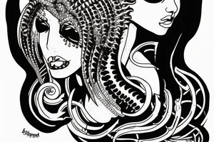 Egyptian alien medusa tattoo idea