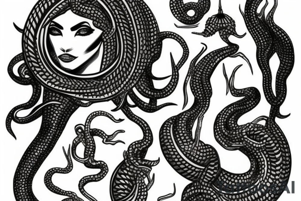 Egyptian alien medusa tattoo idea