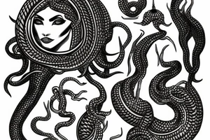 Egyptian alien medusa tattoo idea