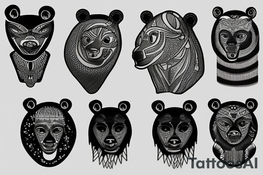 Egyptian alien bear tattoo idea