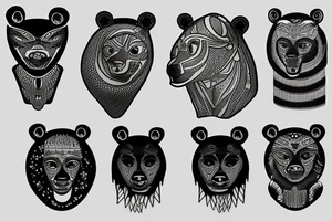 Egyptian alien bear tattoo idea