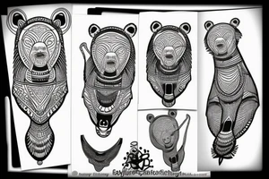 Egyptian alien bear tattoo idea