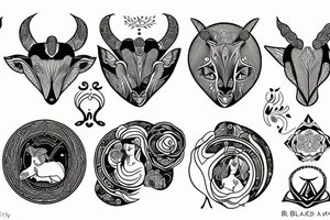 Gemini and Aries zodiac sign together in one tattoo idea
