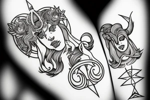 Gemini and Aries zodiac sign together in one tattoo idea