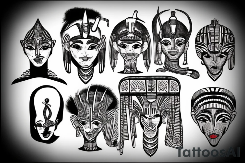 Egyptian alien tribals tattoo idea