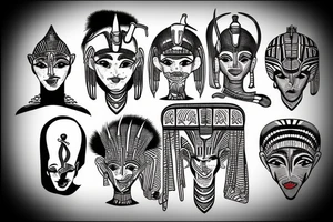 Egyptian alien tribals tattoo idea