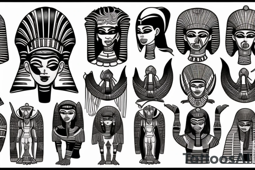 Egyptian alien tribals tattoo idea