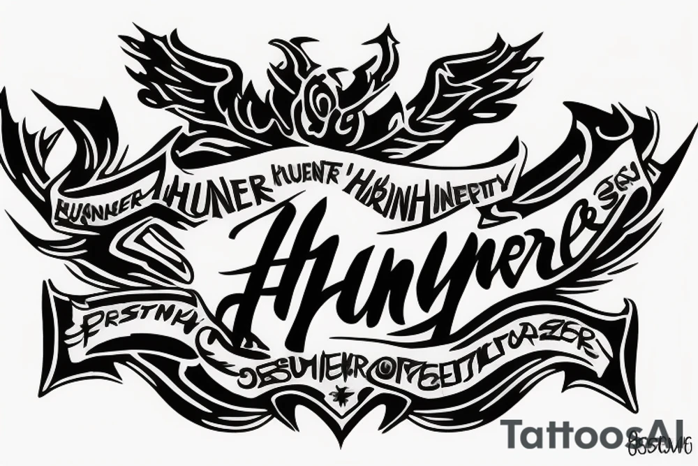 the name Hunter for my son tattoo idea