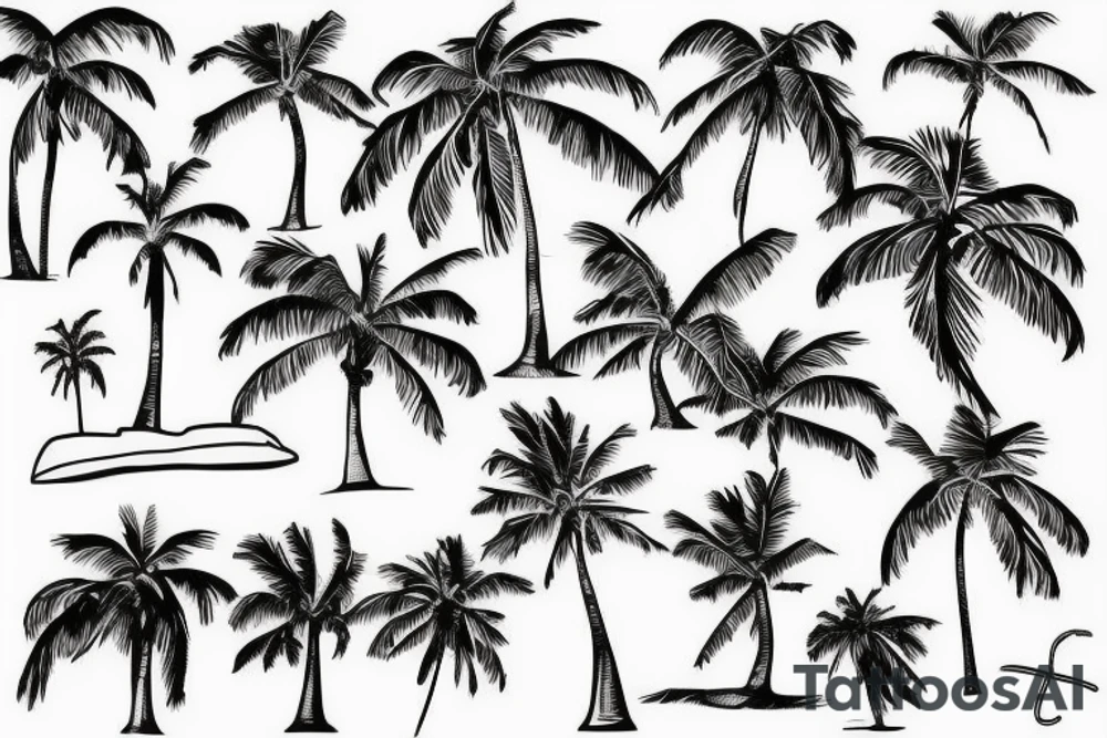 Beach palm very simple tattoo idea