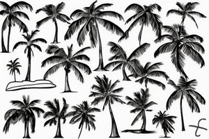 Beach palm very simple tattoo idea