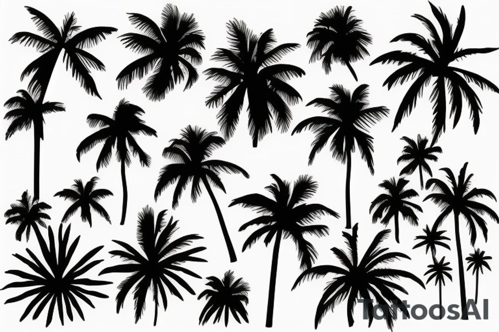 Beach palm very simple tattoo idea