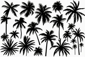 Beach palm very simple tattoo idea