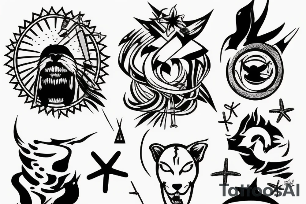 Beach saber very simple tattoo idea