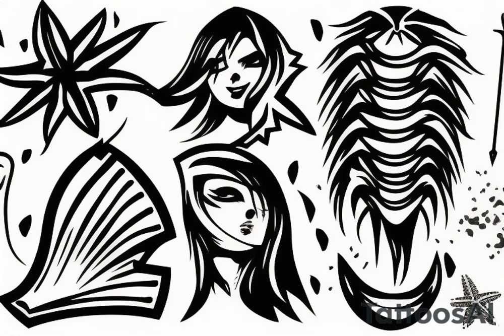 Beach saber very simple tattoo idea