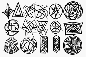 Nordic Runes combined as sacred geometry tattoo idea
