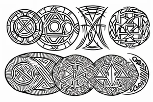 Nordic Runes combined as sacred geometry tattoo idea