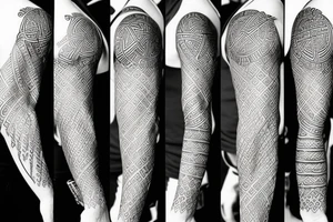 Nordic Runes combined as sacred geometry sleeve tattoo idea