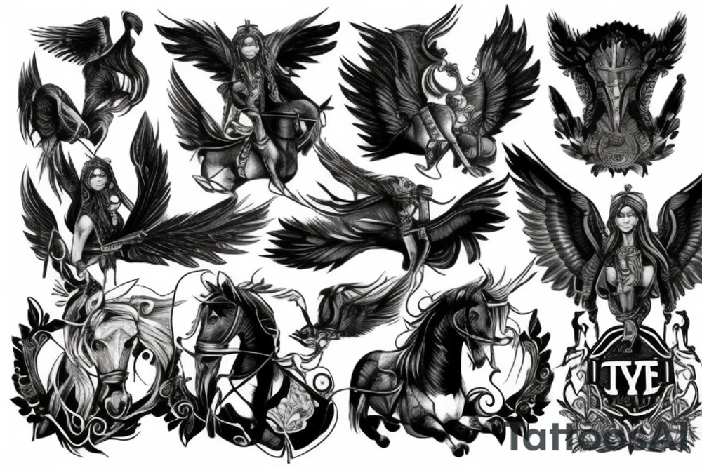 Valkyries on battlehorses tattoo idea