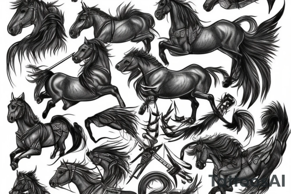 Valkyries on battlehorses tattoo idea