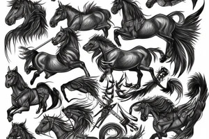 Valkyries on battlehorses tattoo idea